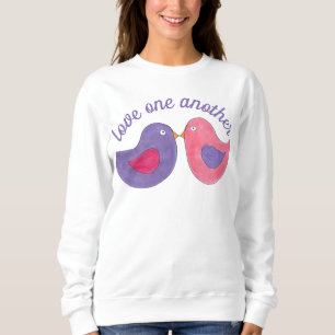Sudadera Amar unos a otros Púrpura Rosa Dove Amor Pájaro