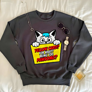 Sudadera amarilla con tarjeta de gato para mujeres