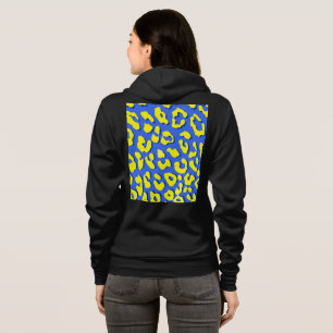 Sudadera Amarillo azul de impresión Leopardo