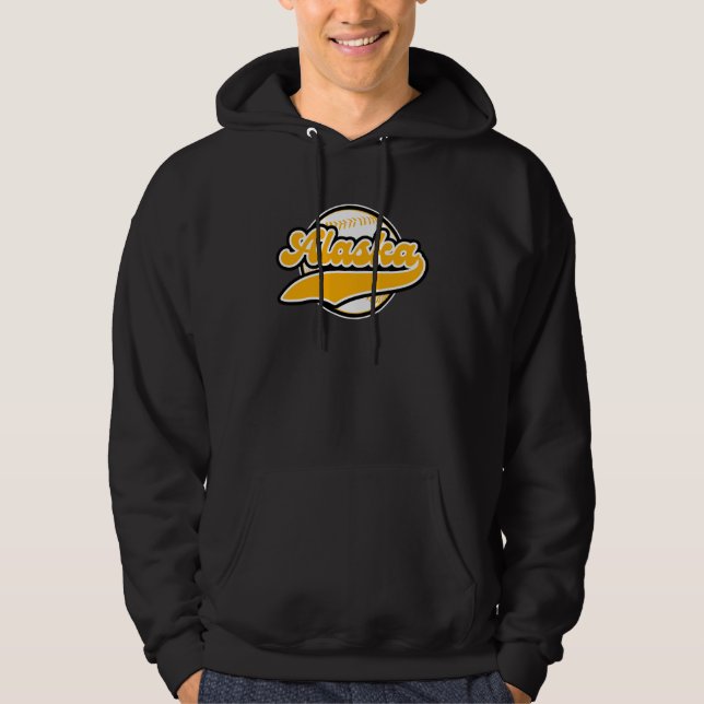 Sudadera Amarillo de la universidad de Alaska estilo AK nac (Anverso)