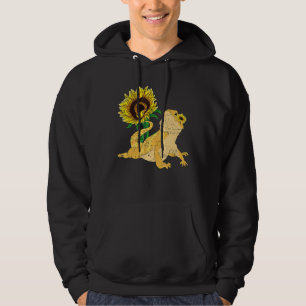 Sudadera Amarillo Reptile de girasol Animal Lizard Mascota