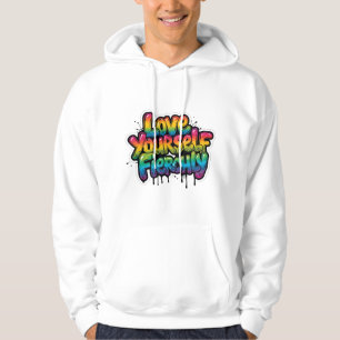 Sudadera Ámate Fieramente – Cita de Arcoíris LGBTQ+