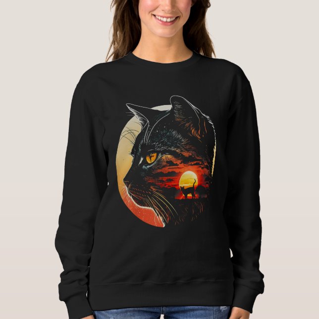 Sudadera Amazing Cat Vintage Retro Aesthetic Cat  Graphic (Anverso)