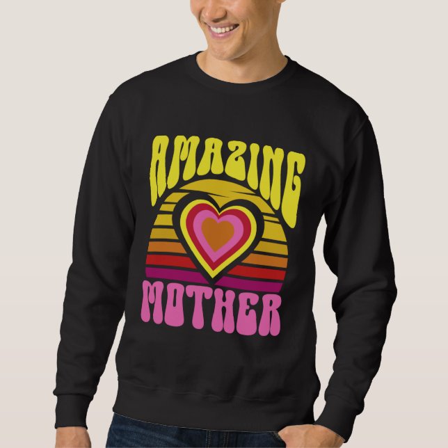 Sudadera Amazing Mother Cute Sunset Hearts Mother s Day Ret (Anverso)