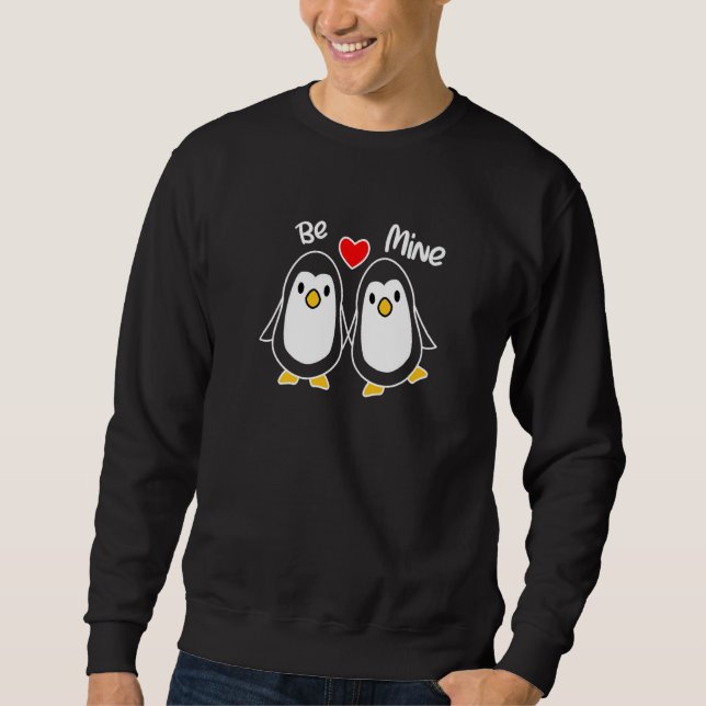 Sudadera Amazing valentine heart short pinguins Be mine (Anverso)