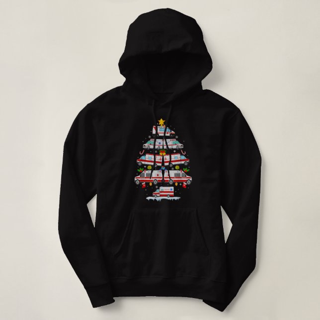 Sudadera Ambulancia Árbol de Navidad AMR Funny EMS EMT Para (Diseño del anverso)