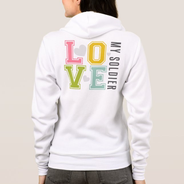 Sudadera Ame a mi soldado (colorido) (Reverso)