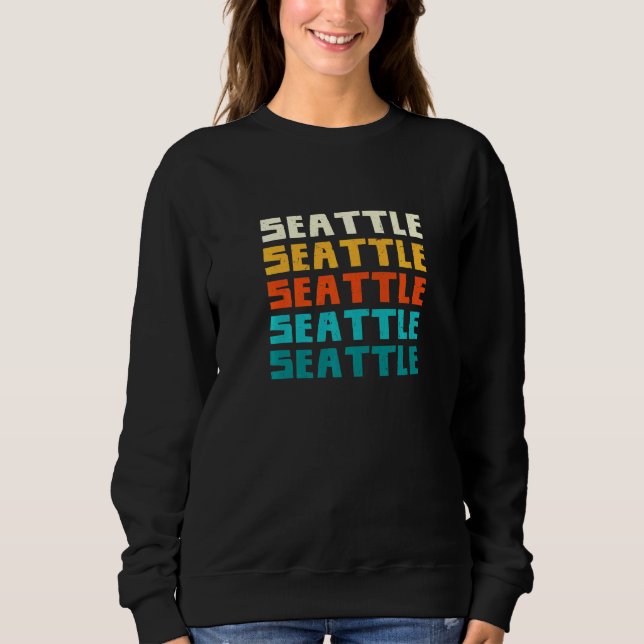 Sudadera Ame de la colección Wa Retro de Seattle Washington (Anverso)