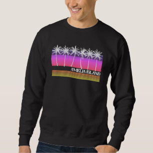 Sudadera Amelia Island Florida Estilo Retro Vintage Sunset