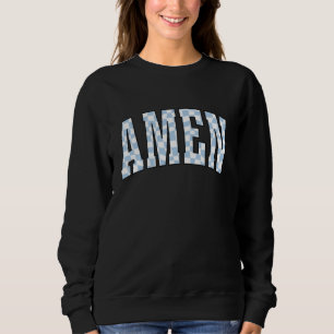 Sudadera Amén Religioso tablero de ajedrez Biblia Cristiana
