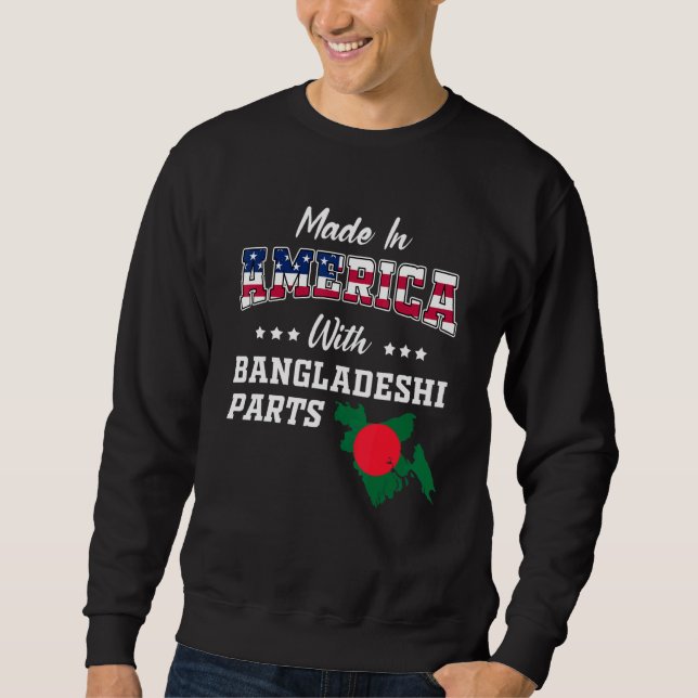 Sudadera America Bangladeshi Parts Bangladesh Map USA Flag (Anverso)