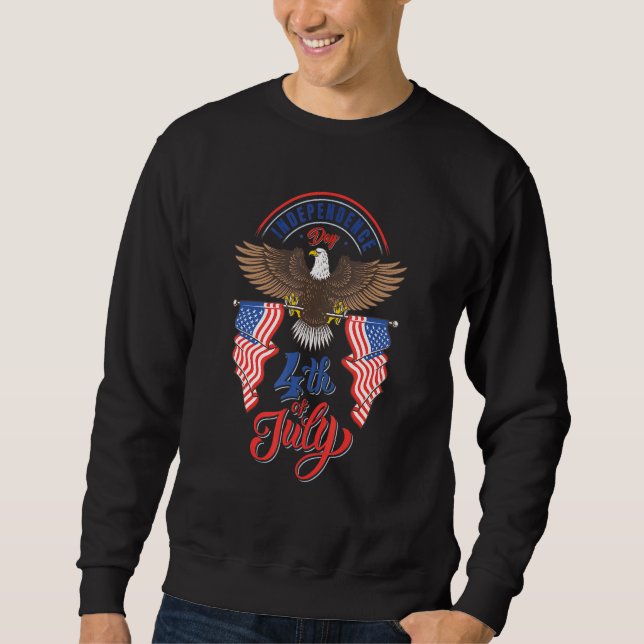 Sudadera America Eagle Eeuu Bandera Patriótica Feliz 4 De J (Anverso)