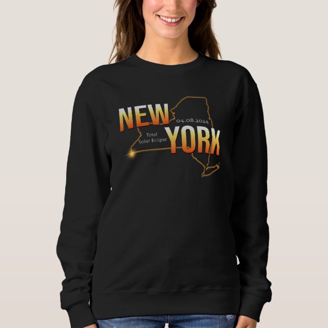 Sudadera America Eclipse 2024 Shirt New York USA Total Sola (Anverso)