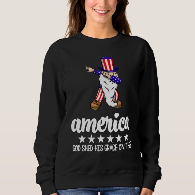 Sudadera America God Shed His Grace On Thee  America Flag L (Anverso)