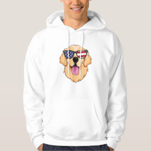 Sudadera America Golden Retriever 4 de julio para hombres