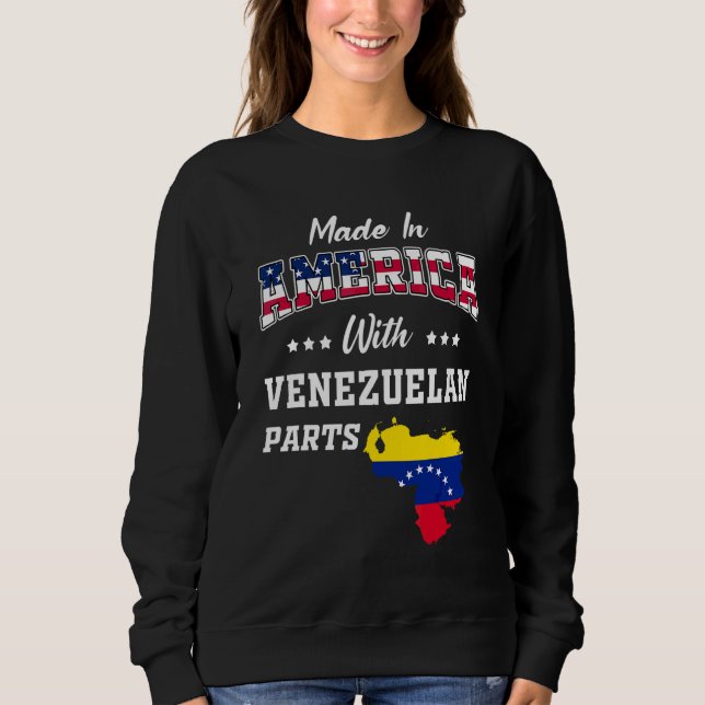 Sudadera América Partes Venezolanas Venezuela Mapa Bandera  (Anverso)