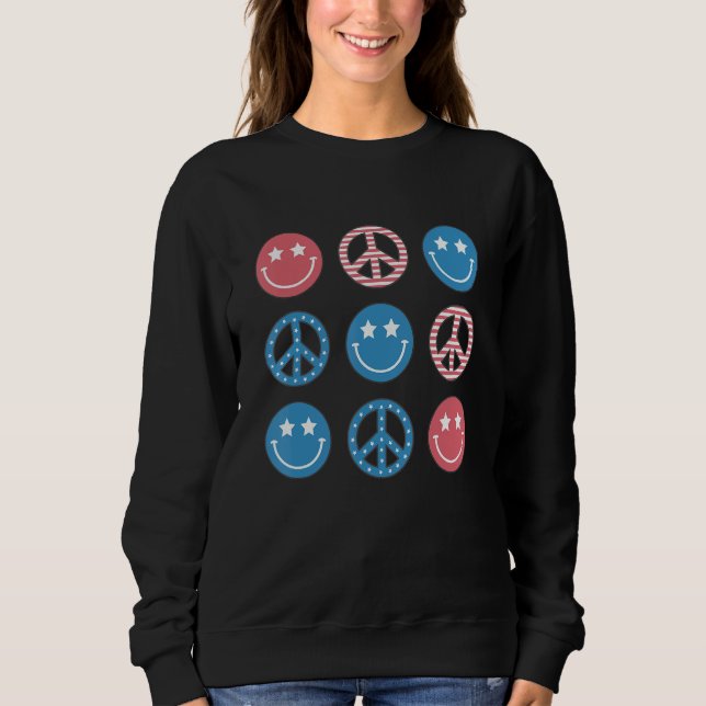 Sudadera America Peace Vibes Hippie Tee 4th Of July Indepen (Anverso)
