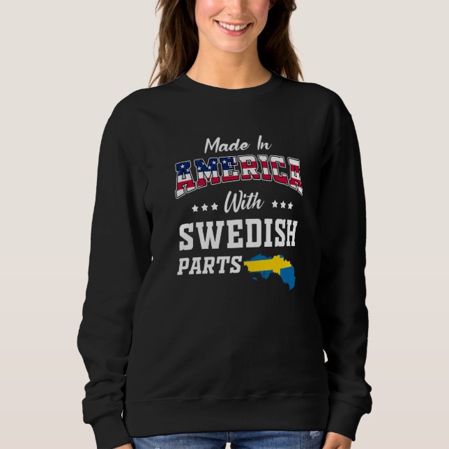 Sudadera America Swedish Parts Sweden Map USA Flag Ancestry (Anverso)