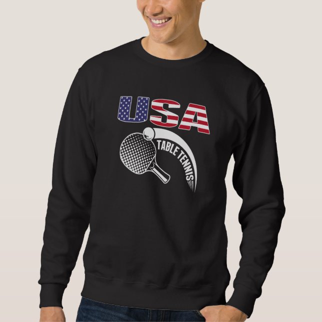 Sudadera America Table Tennis USA Flag Support Ping Pong T (Anverso)
