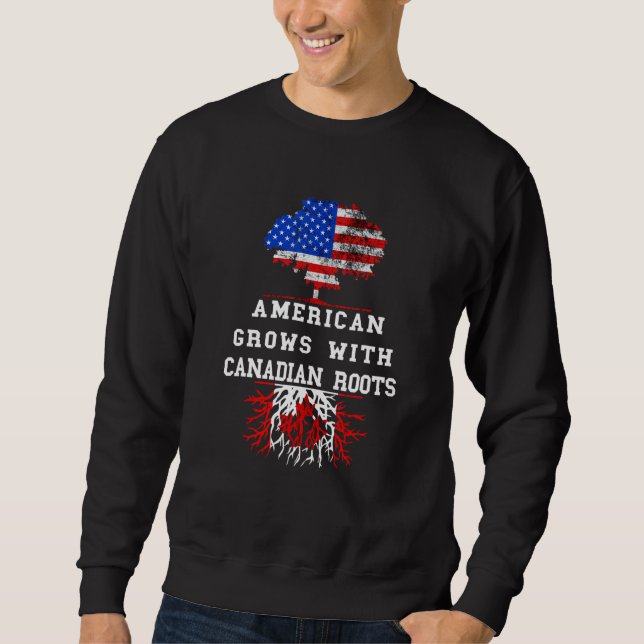 Sudadera America USA Tree Roots Canada Flag Maple Leaf Cana (Anverso)