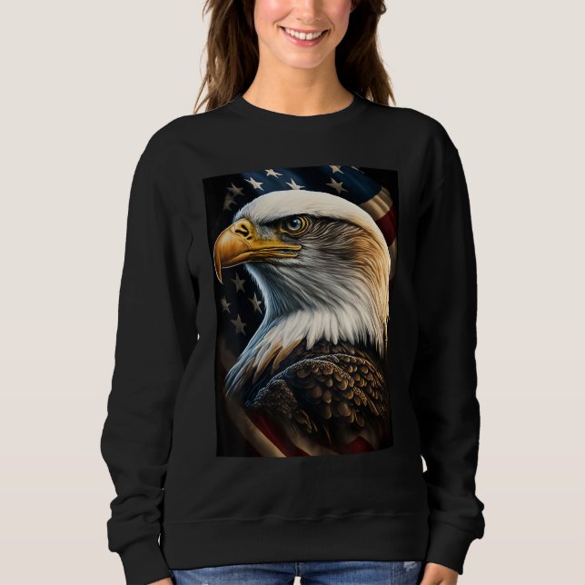 Sudadera American Bald Eagle Eyes Flag Country (Anverso)