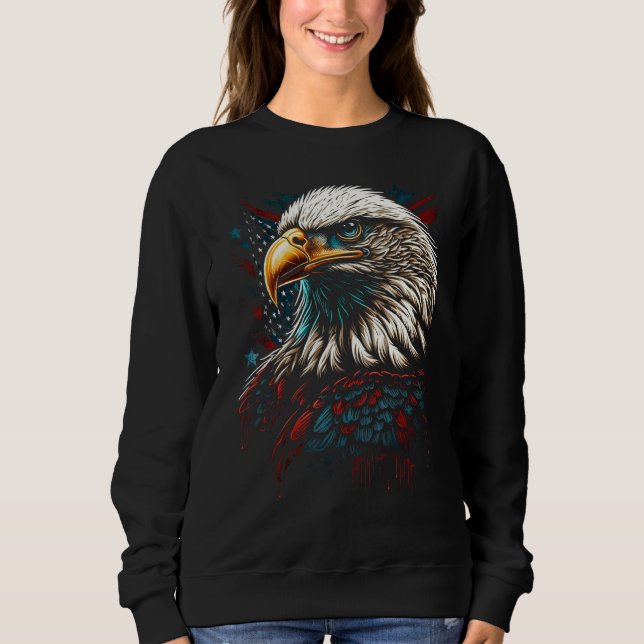 Sudadera American Bald Eagle Eyes Flag Country 3 (Anverso)