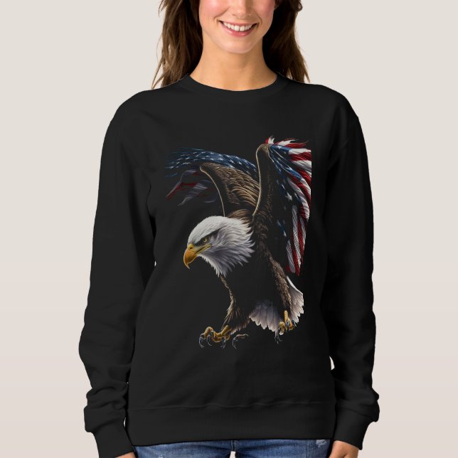 Sudadera American Bald Eagle Eyes Flag Country 8 (Anverso)