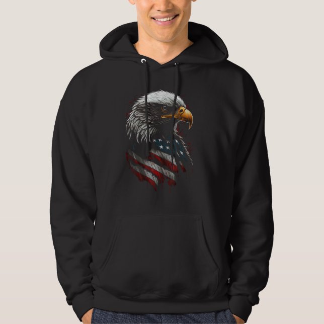 Sudadera American Bald Eagle Eyes Flag Country 9 (Anverso)