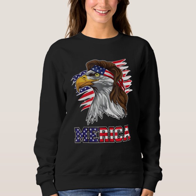Sudadera American Bald Eagle Mullet 4 De Julio Funny Usa P (Anverso)