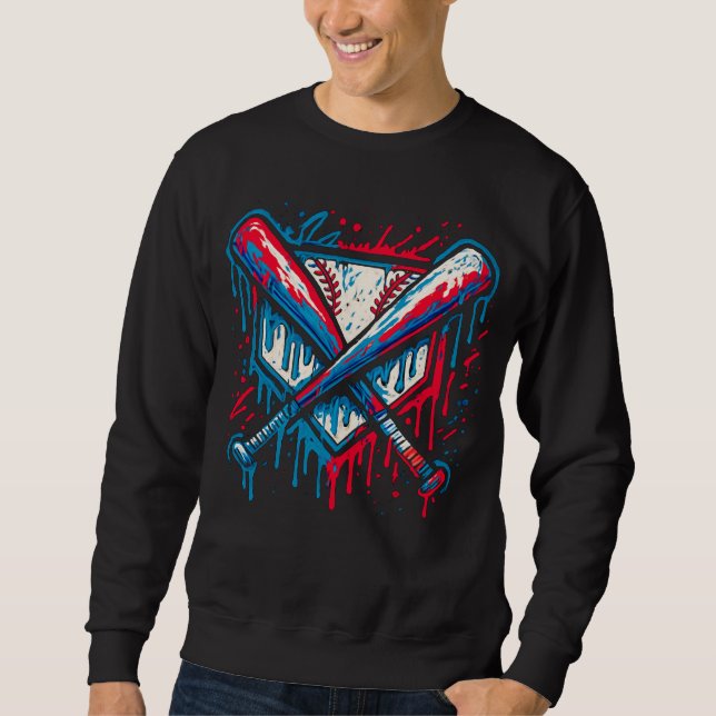 Sudadera American Baseball Drip Graffiti Ball and Bat (Anverso)