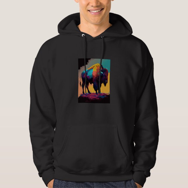 Sudadera American Buffalo Animal Pop Bison Grilling  1 (Anverso)
