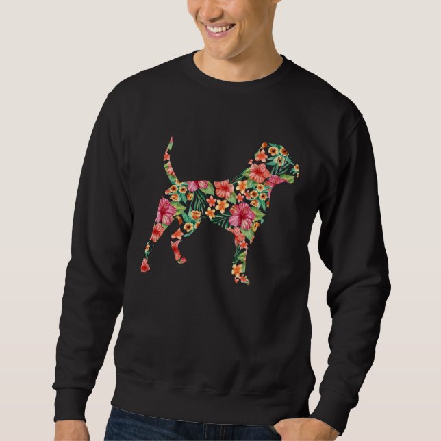 Sudadera American Bulldog Flower  Dog Silhouette Floral (Anverso)
