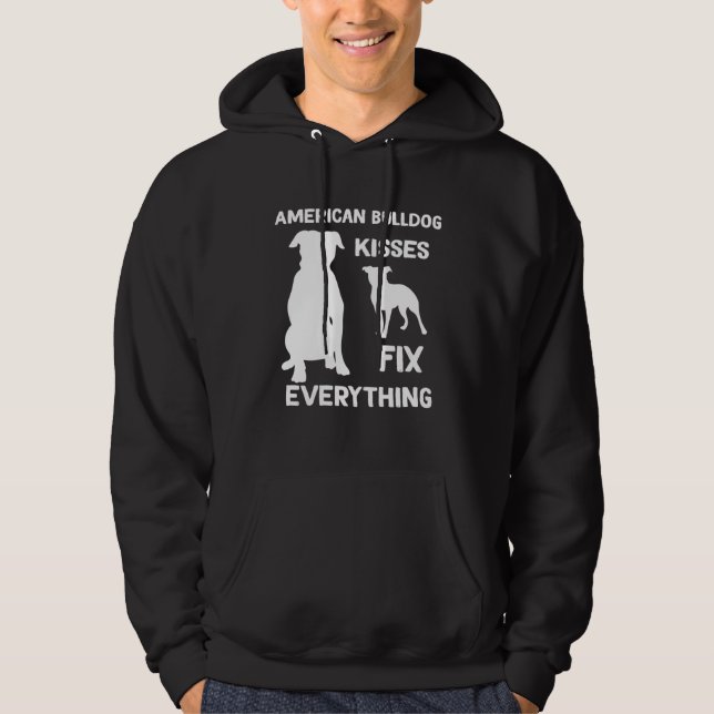 Sudadera American bulldog kisses fix everything American bu (Anverso)