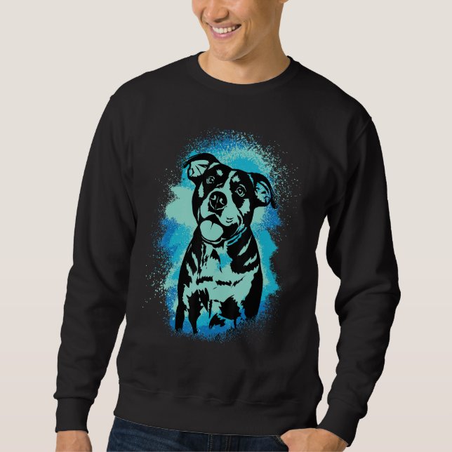Sudadera American Bulldog Paint Blue Design Dog Mom Dad (Anverso)