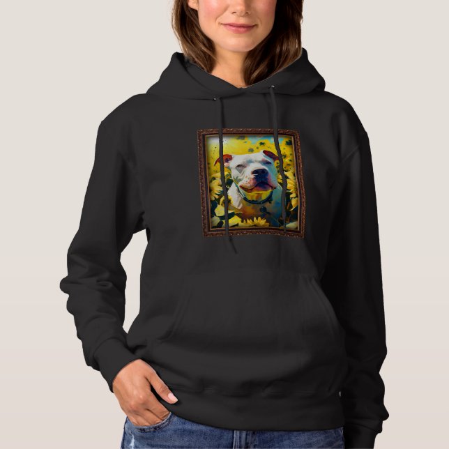 Sudadera American Bulldog Painting Sunflower Flower Mom Wom (Anverso)