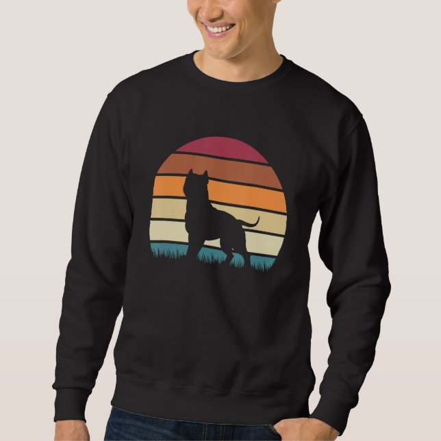 Sudadera American Bully Dog Breed Retro Sunset Design (Anverso)