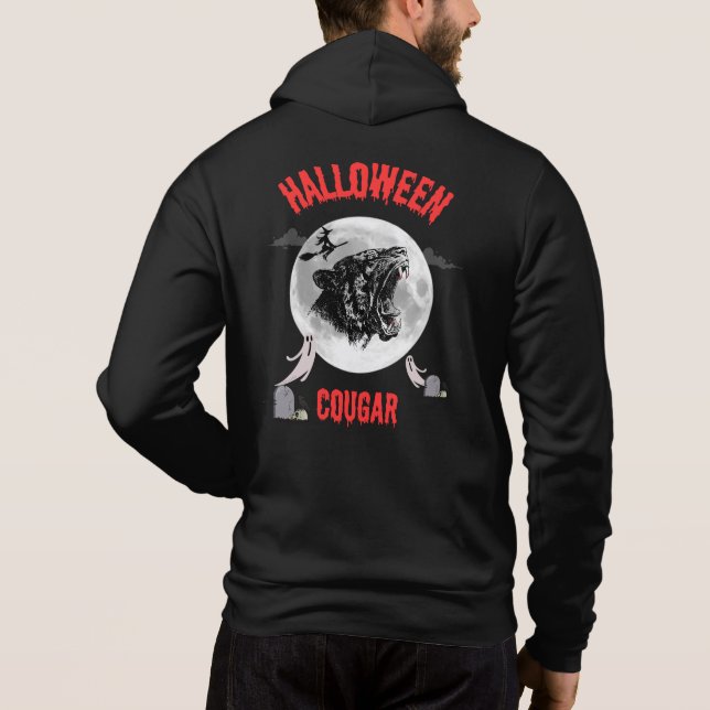 Sudadera american cougar on halloween night with crows (Reverso)