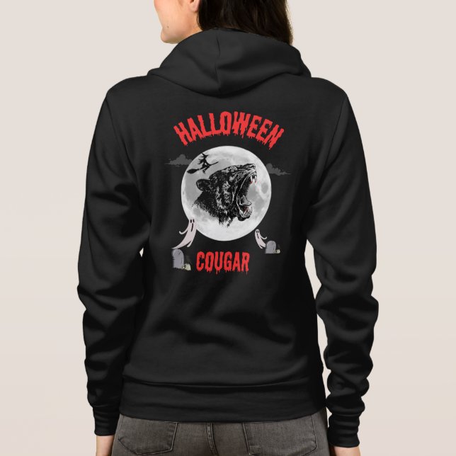 Sudadera american cougar on halloween night with crows (Reverso)