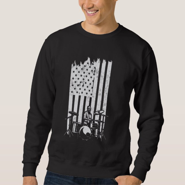 Sudadera American Drumming Gifts Drummer Drummer Set Drum U (Anverso)