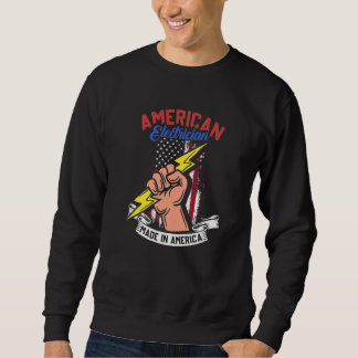 Sudadera American Electrician  US Flag  Electrical Engineer