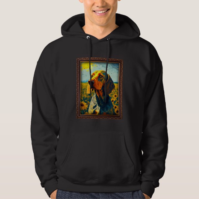 Sudadera American English Coonhound Painting Sunflower Flow (Anverso)
