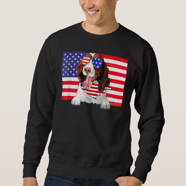 Sudadera American Flag 4th Of July English Springer Spaniel (Anverso)