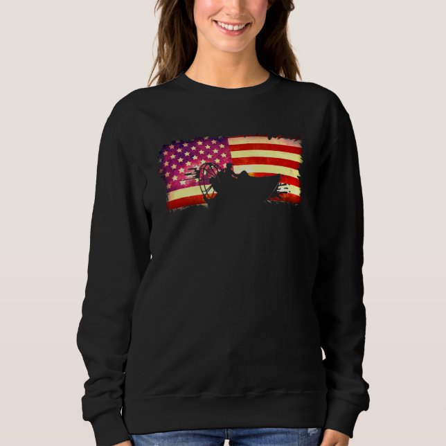 Sudadera American Flag Airboat Captain Racing Tour America  (Anverso)
