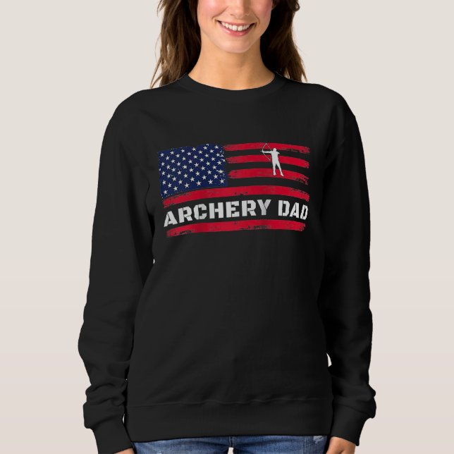 Sudadera American Flag Archery Dad Father's Day Raglan Base (Anverso)