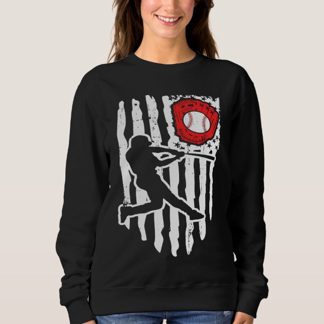 Sudadera American Flag Baseball Player  1 (Anverso)