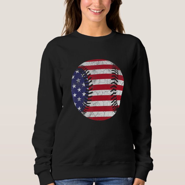 Sudadera American Flag Baseball T Shirt July 4th USA Men Wo (Anverso)