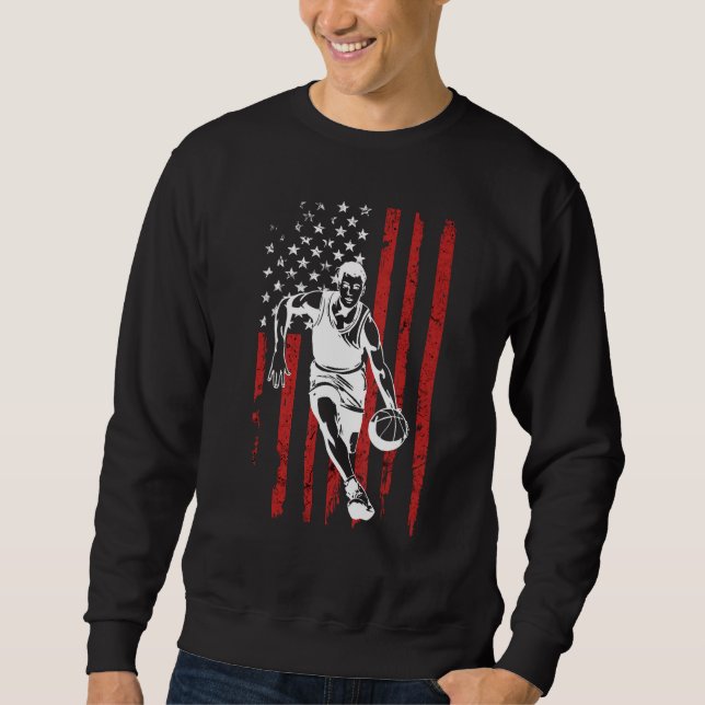 Sudadera American Flag Basketball Team  for Men Boys (Anverso)