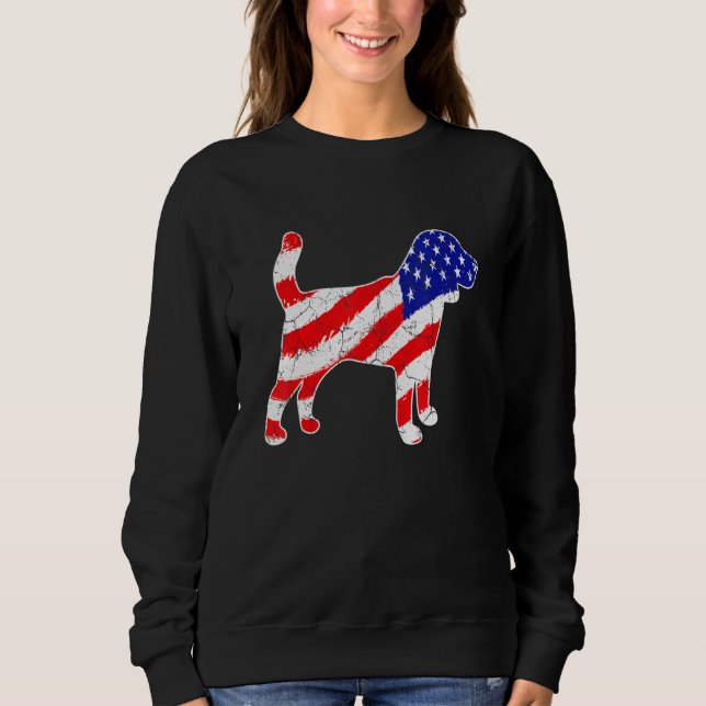 Sudadera American Flag Beagle Patriotic Dog Dad Dog Mom (Anverso)