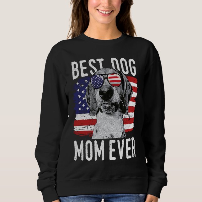 Sudadera American Flag Best Dog Mom Ever Treeing Walker Coo (Anverso)