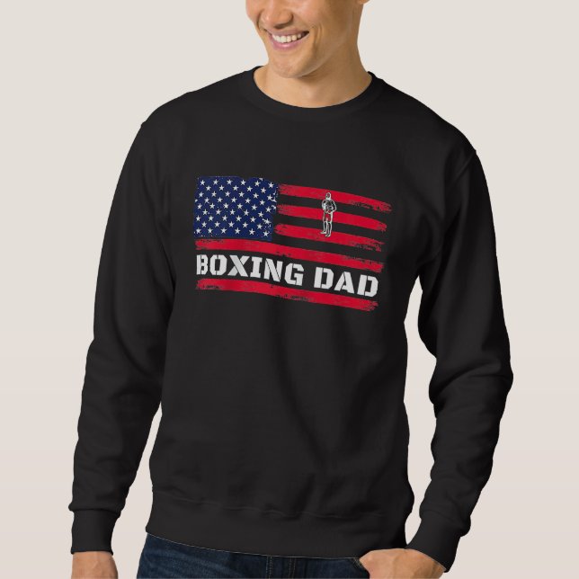 Sudadera American Flag Boxing Dad Father's Day Raglan Baseb (Anverso)